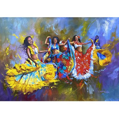 Femmes qui dansent | Peinture acrylique sur toile | Décoration murale