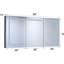 60 po Armoire à pharmacie en alliage d'aluminium argenté à DEL avec miroir, horloge, affichage intégré de la température Rectangle 30 H encastré / fixation en surface tricolore antirouille biseauté-1176606421