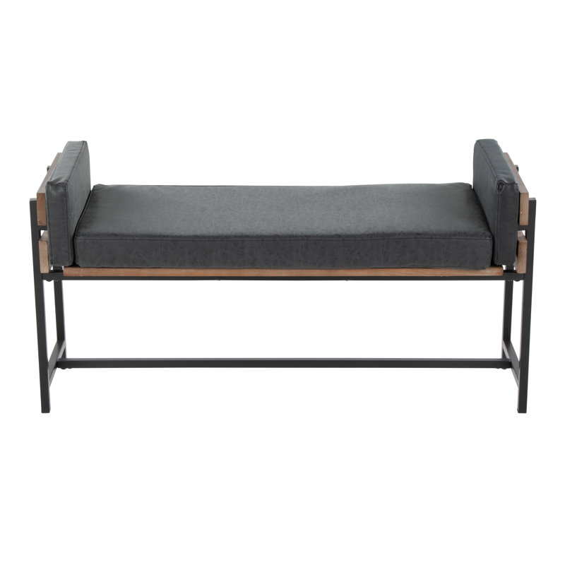 Faux Leather Upholstered Bench, Brown