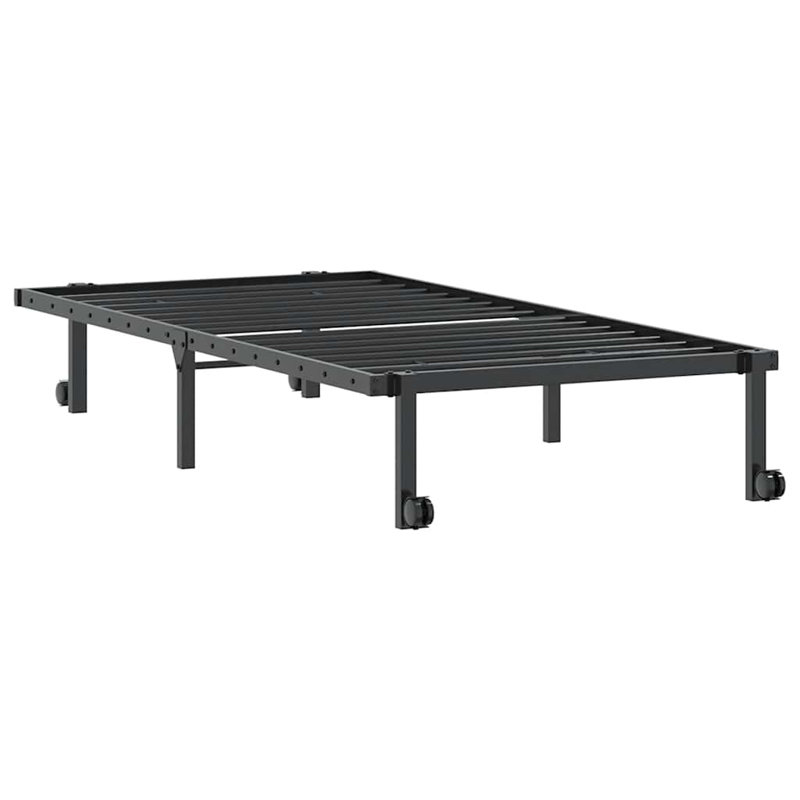 Bed Frame Without Mattress Foldable Steel, 94.5 x 212cm, Black