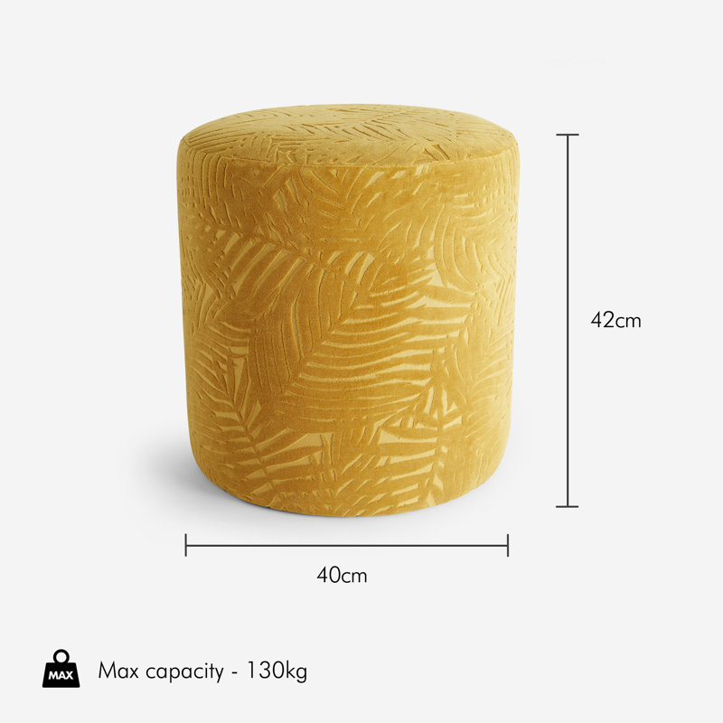 40cm Wide Round Floral Pouffe Ottoman