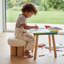 17.32 * 17.32 Ottman rond, repose-pieds en PVC avec tonneau en bois et placage de noyer
