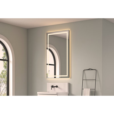 40*24 IN Bathroom Vanity Mirrors , Framed Dimmable Makeup Mirror for Wall, Backlit and Shatterproof
