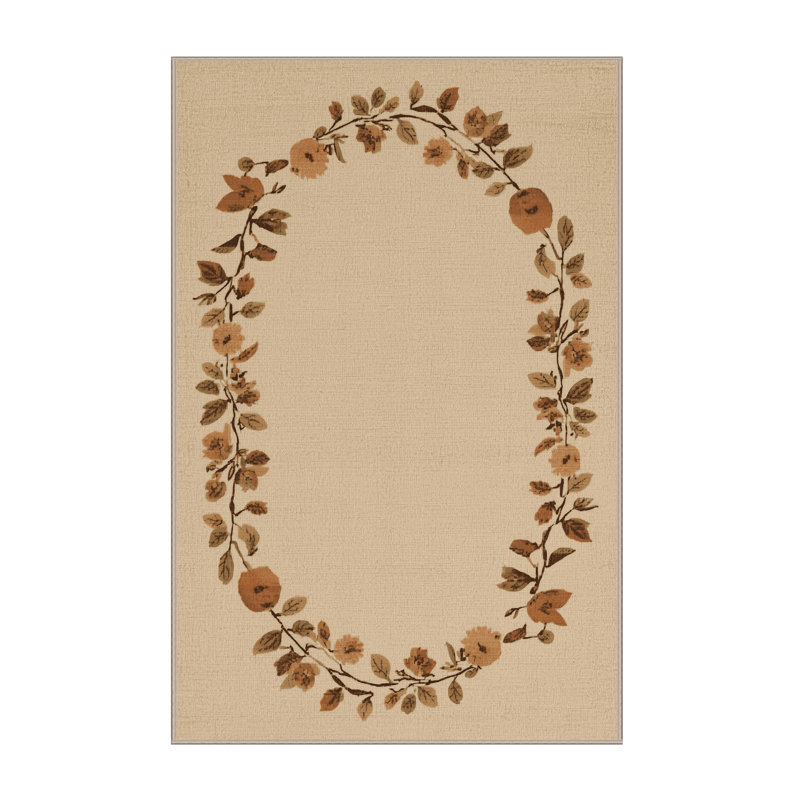 Machine Washable Rhawnhurst Halloween Modern & Contemporary Abstract Rug in Brown – Beige Binding, 5x8