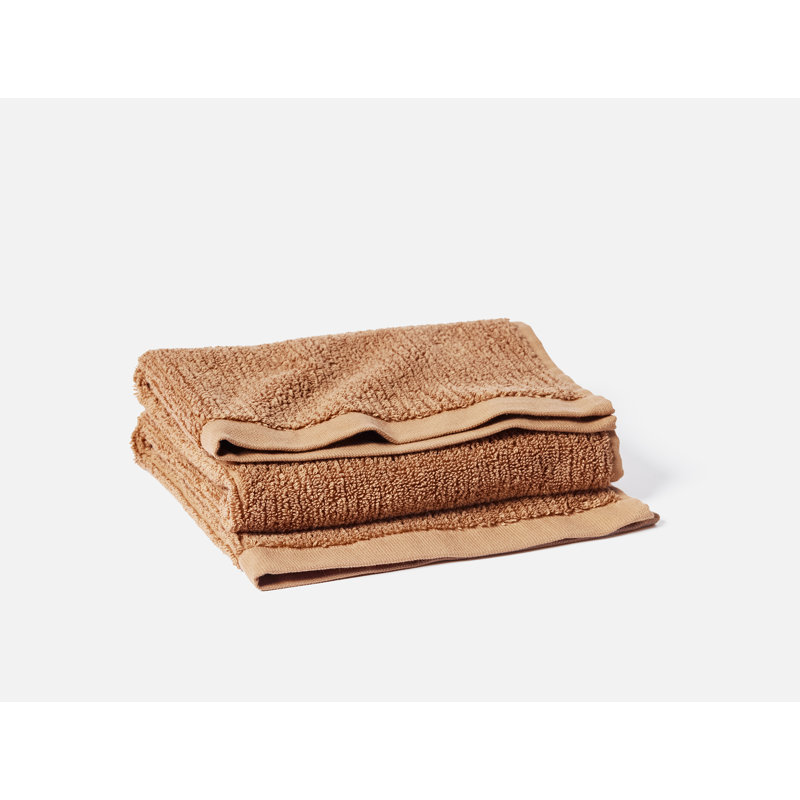 Temescal Organic Ribbed Hand Towel, Ginger, Hand Towel