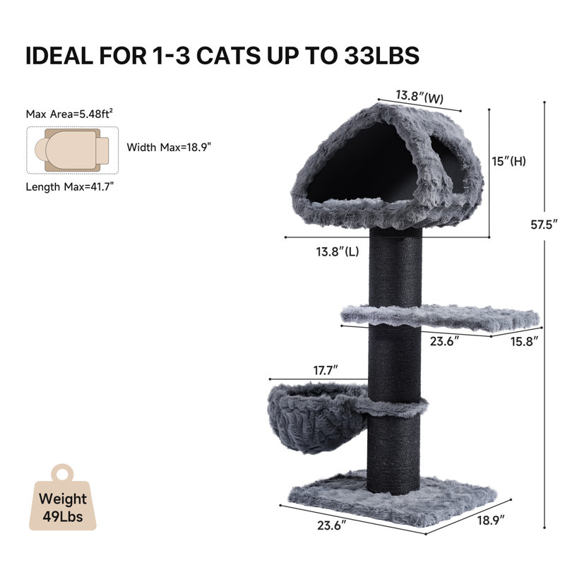 Arbre à chat moderne et robuste pour grand chat