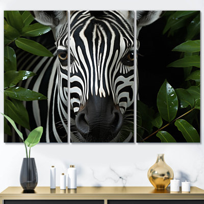 «Striking Zebra Patterns III», reproduction sur toile 3 pièces