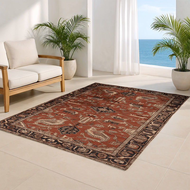Tapis d'intérieur et d'extérieur brun Persian, Rectangulaire 2 pi x 3 pi