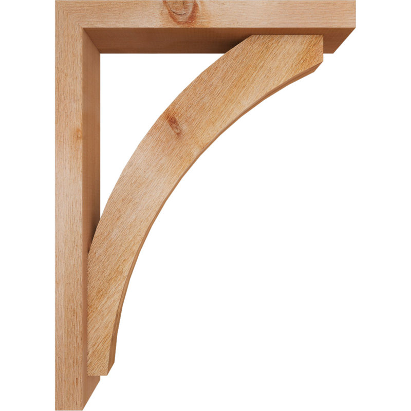 4"W x 22"D x 30"H Thorton Block Rough Sawn Bracket w/ Offset Brace, Western Red Cedar, 30 x 22