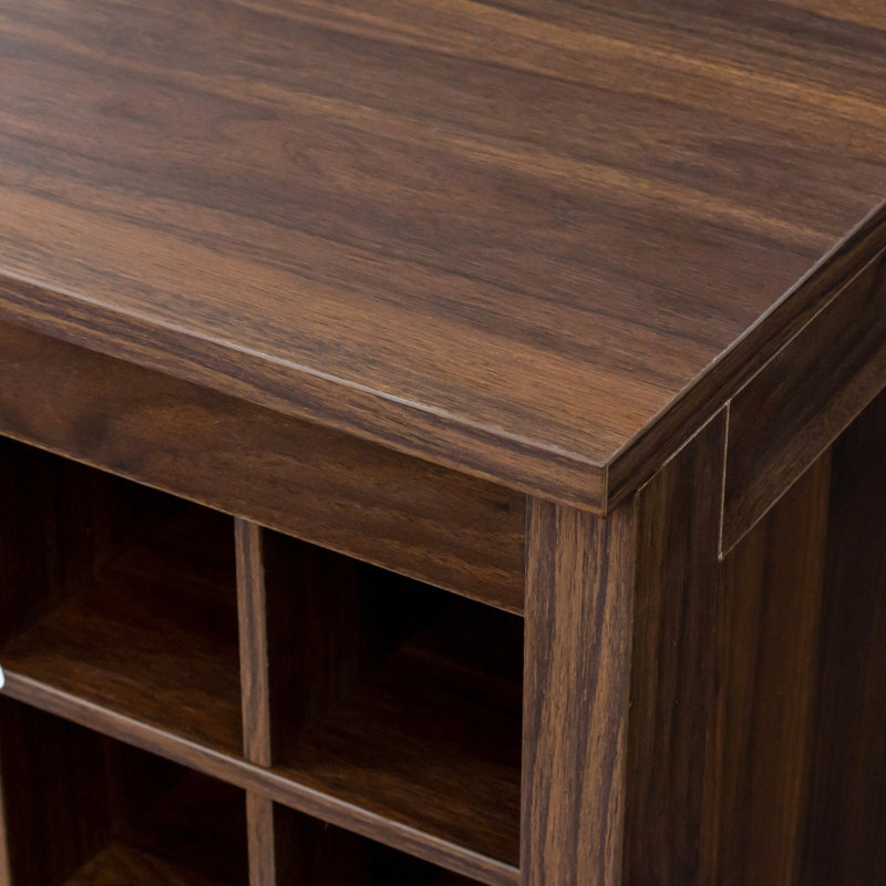 Ailey 32 Modular Buffet Cabinet In Dark Brown Walnut - Wine Enthusiast's Choice For 32 Bottles Storage Unit