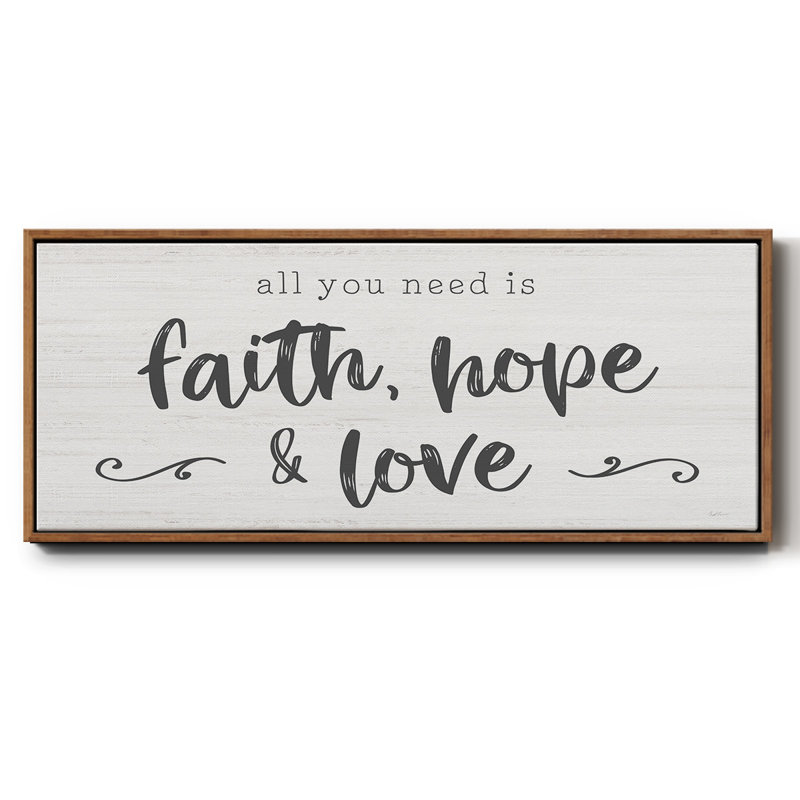 Faith Hope Love - toile encadrée, H 20 po x l 50 po