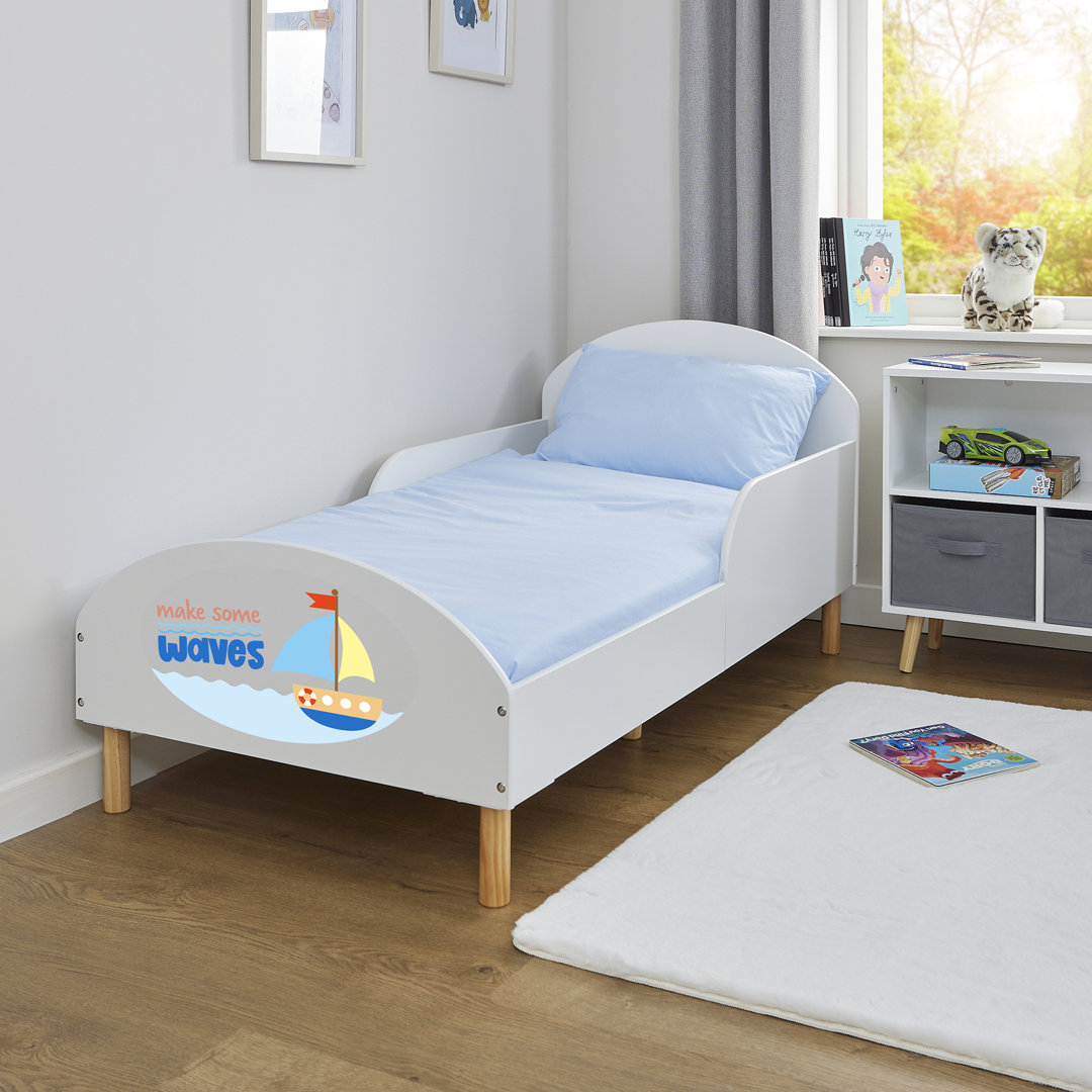 Liberty House Toys Toddler Bed - White - Make Some Waves Design - Low to Ground - 18 Months to 5 Years - Image 5