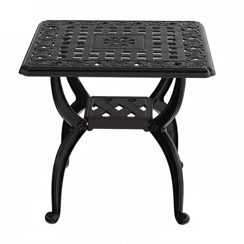 Stylish Square Coffee Table For Outdoor Patio, Black