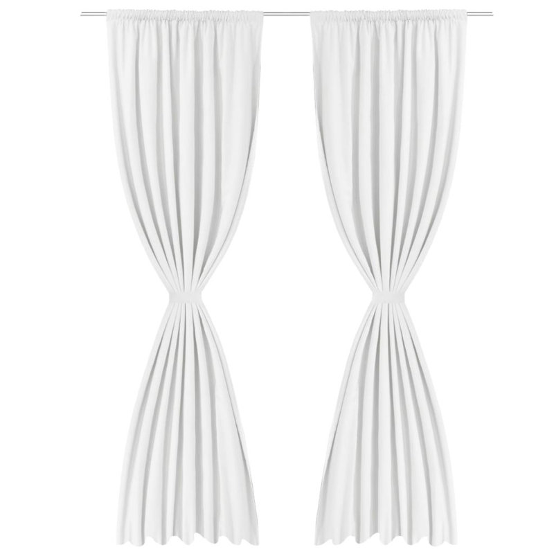 Babson Room Darkening Curtain Pair, White, 140 W x 175 D cm