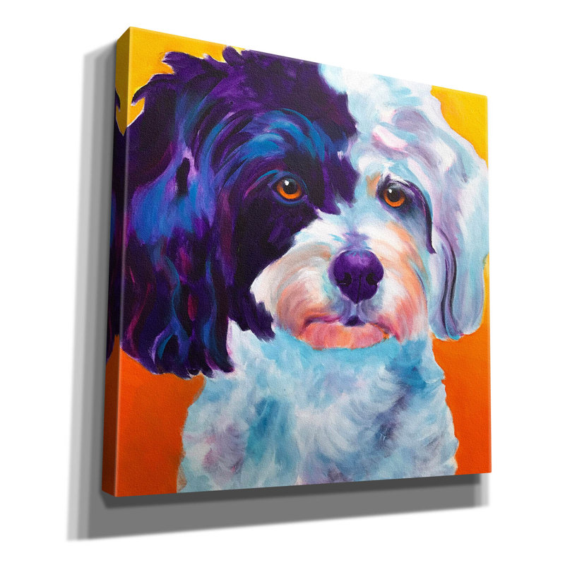 «Teddy Bear Dog» par Dawg Painter, H 12 po x l 12 po x P 0,75 po