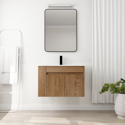 Meuble-lavabo de 30 pouces avec lavabo en céramique et tablette ajustable (KD-PACKING)