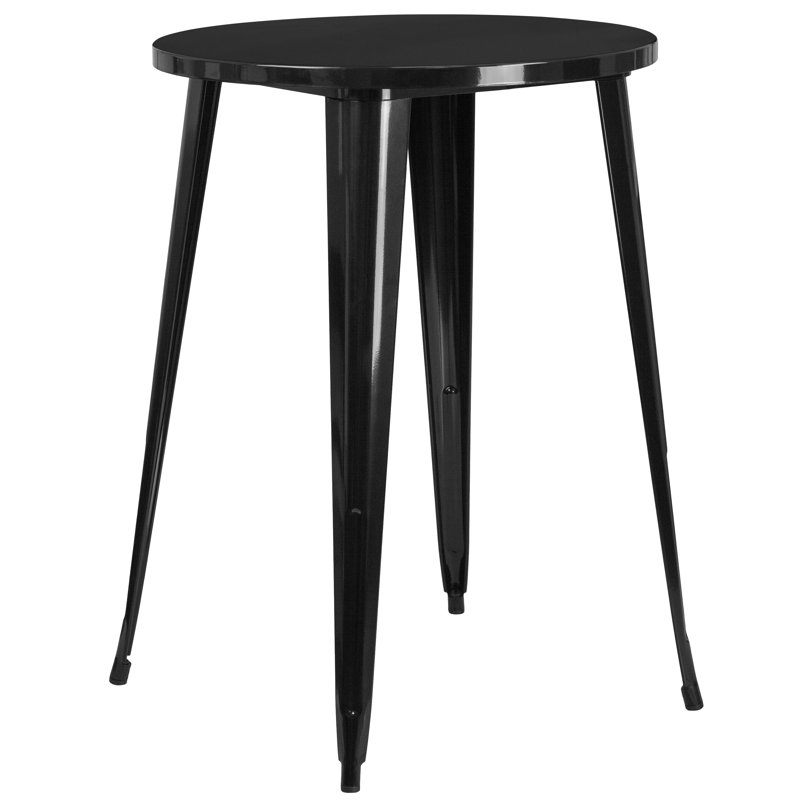 Posey Round 4 - Person 35.25" Long Dining Set, Black, 30.25"
