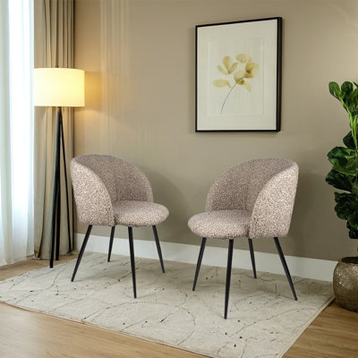 Chaise de salle à manger en fausse fourrure Leshly (ensemble de 2)