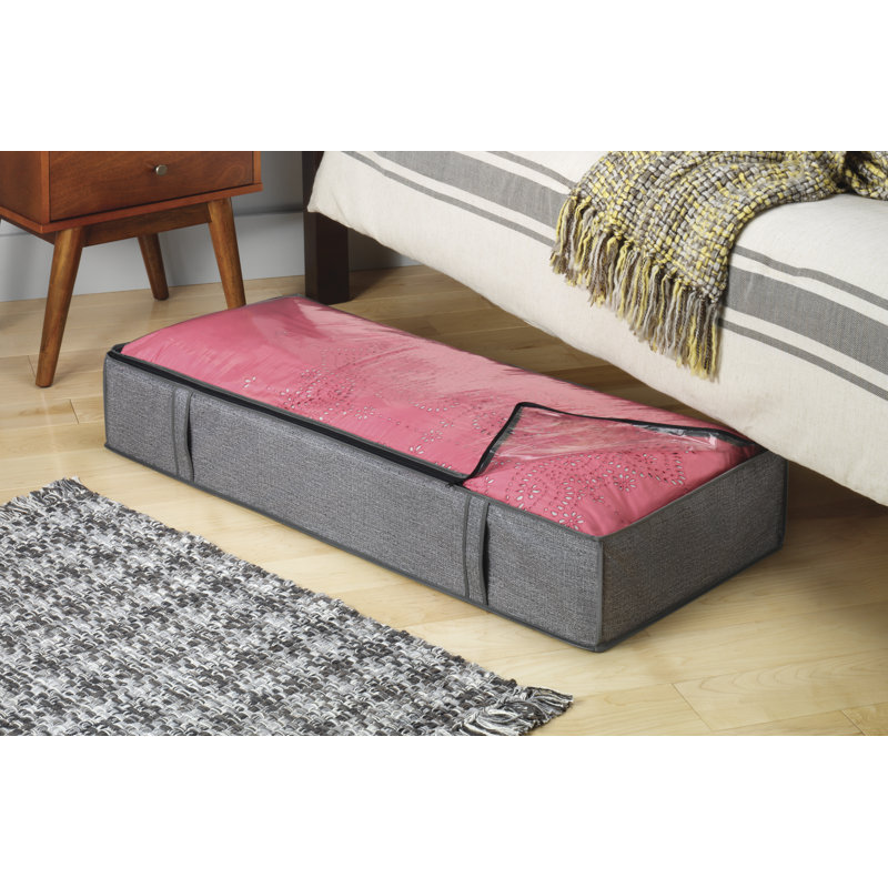 Rebrilliant Fabric Decorative Bin, Gray