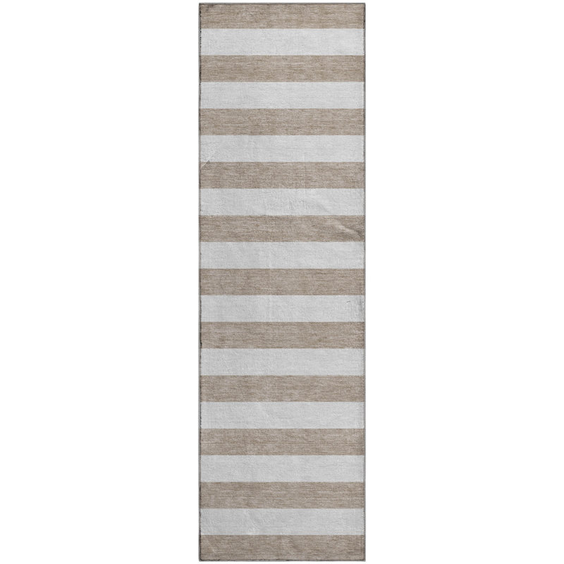 Premium Machine Washable Cerrito AMF528 Taupe Rug, Runner 2'3" x 7'6"