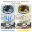 Ventilateur de plafond encastré noir 19 "avec lumière et télécommande