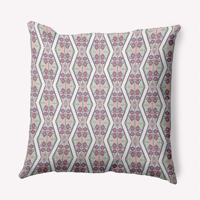 Coussin décoratif détaillé et détaillé GeoGN1624PU38, H 20 po x l 20 po, Carré