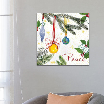 Watercolor Christmas III 1 Piece Wrapped Canvas Wall Art