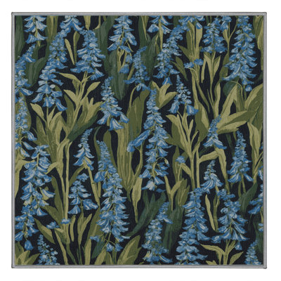 Tapis gris botanique lavable à la machine