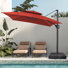 Parasol en porte-à-faux rectangulaire avec base lestée 128 po x 104 po