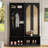 Farmhouse Hall Tree With Rattan Doors, Versatile 4-In-1 Seating Bench, Mid-Century Entryway Shoe Cabinet, Black, 55.1W-1929761726