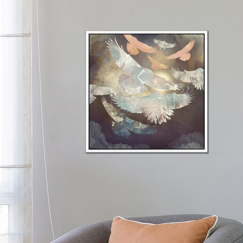 Moonlight Flight - Print on Canvas, 66.04 cm H x 66.04 cm W, White Framed
