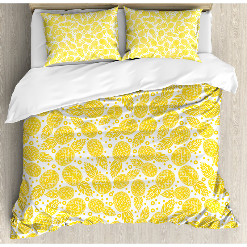 Coastal Polyester Floral Duvet Cover, King