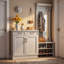 Armoire de cuisine autoportante classique blanche avec 2 portes, 1 tablette, - tiroirs, charnières à fermeture en douceur, caoutchouc, assemblage facile, l 36 po x H 34,5 po x P 24 po, idéal pour le rangement de la salle de lavage et de la salle de bain