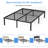 16" Black Metal Bed Frame Headboard Compatible Platform Bedframe-1650307830