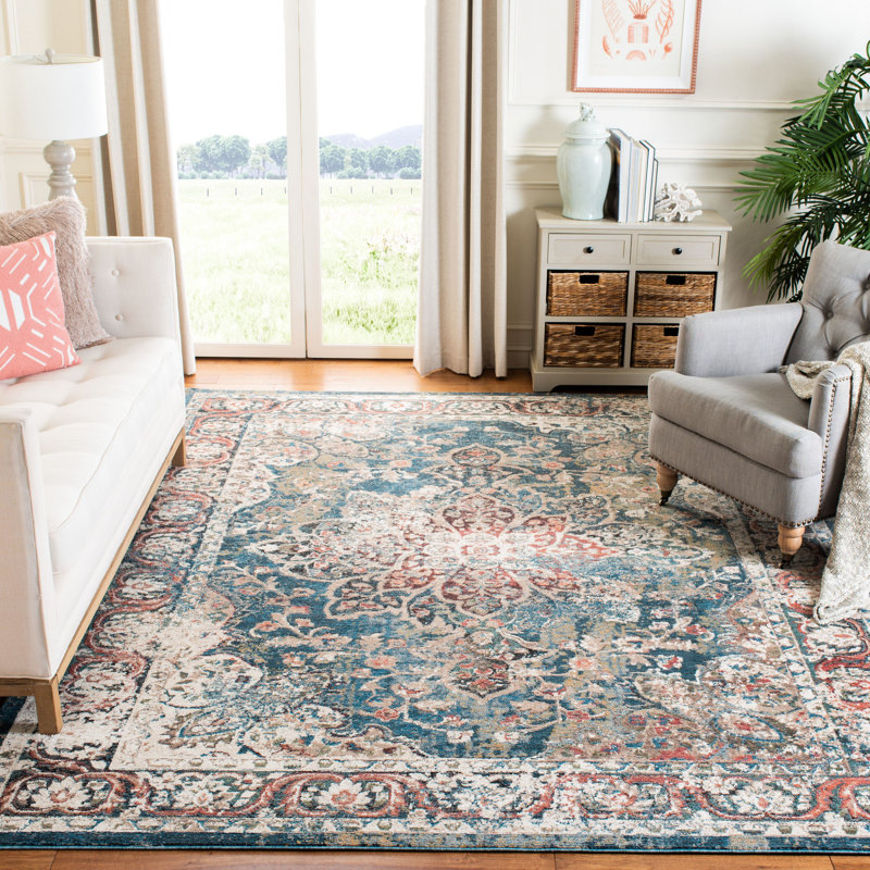 Tapis turquoise Cooksey, Rectangle 8 pi x 10 pi