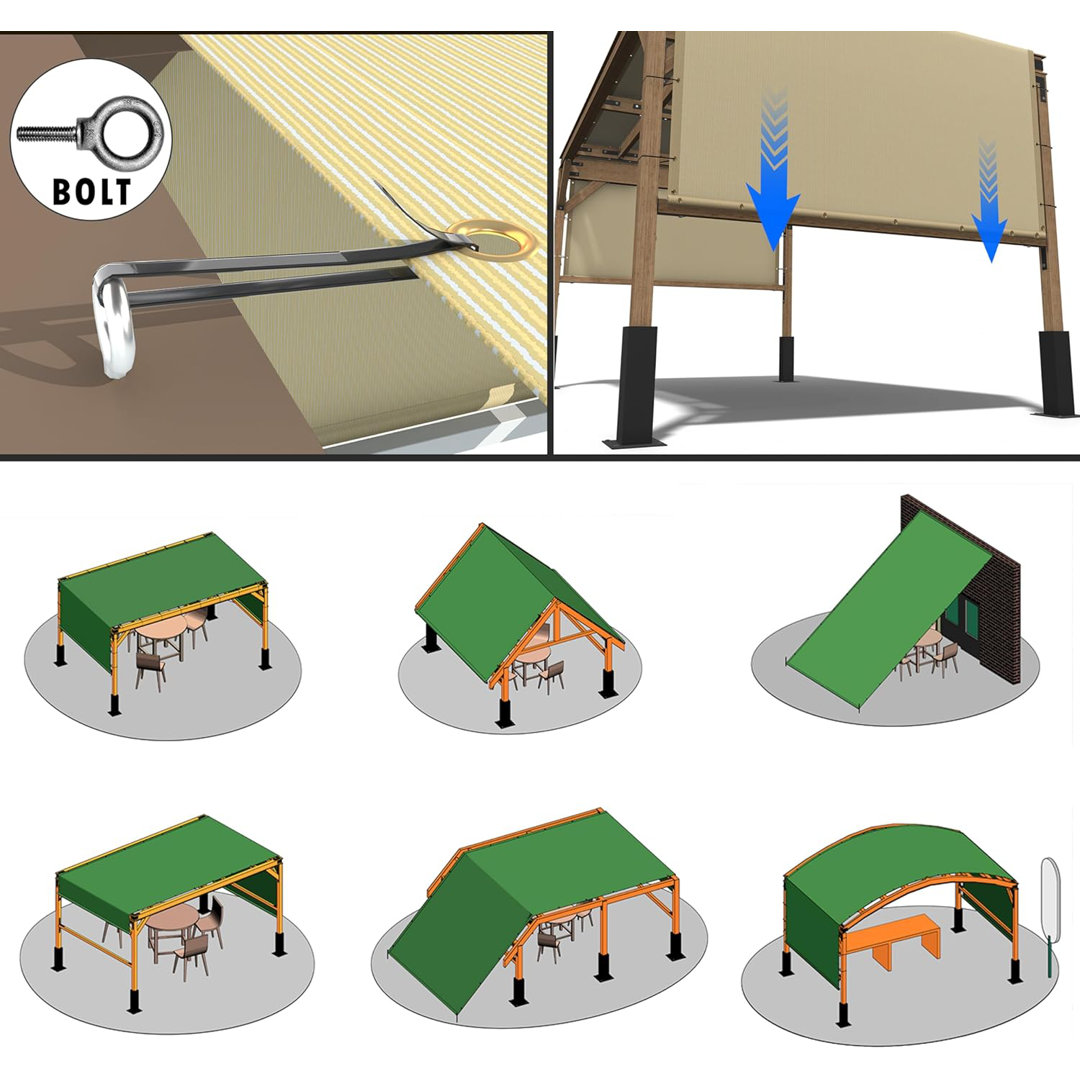 ColourTree Pergola Shade Canopy Replacement Cover – 260 GSM, UPF 50+ Sun Protection for Patio, Garden, Backyard ColourTree 