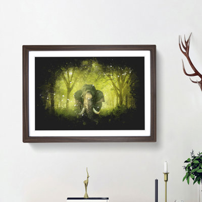 Marvellous Elephant in a Green Forest - Picture Frame Painting Print