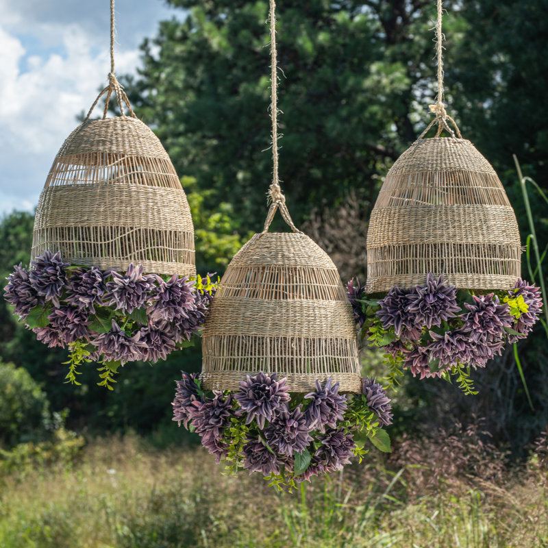 Leonora Rattan Garden Chandelier, Periwinkle