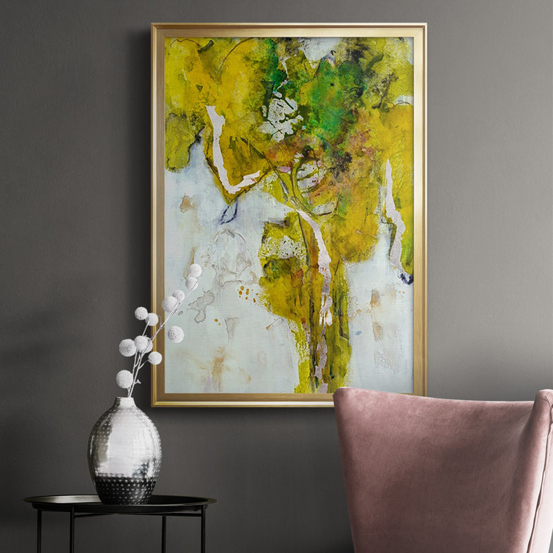 Golden Foliage I - peinture à cadre unique, H 24,5 po x l 18,5 po x P 1,25 po, Or