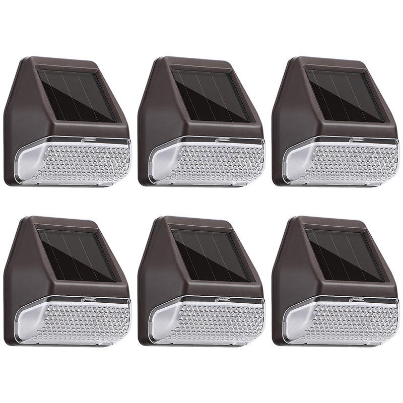 Solar Deck Lights, Dusk-to-Dawn Solar Fence Lights, Waterproof Outdoor Step Light, Yard Stair Patio Decoration, Cool White, Oil Rubbed Bronze