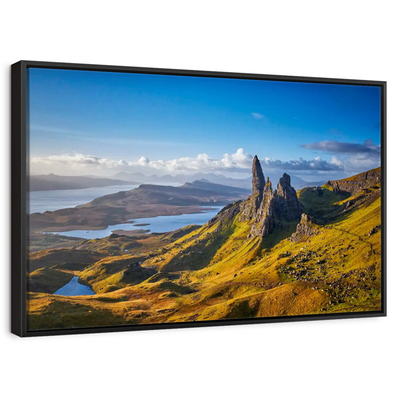 Vieil homme de Storr, Cadre flottant noir, 40 po x 27 po