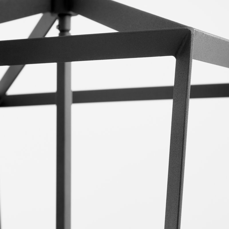 Hyperion 4 - Light Iron Lantern Geometric Chandelier, Noir