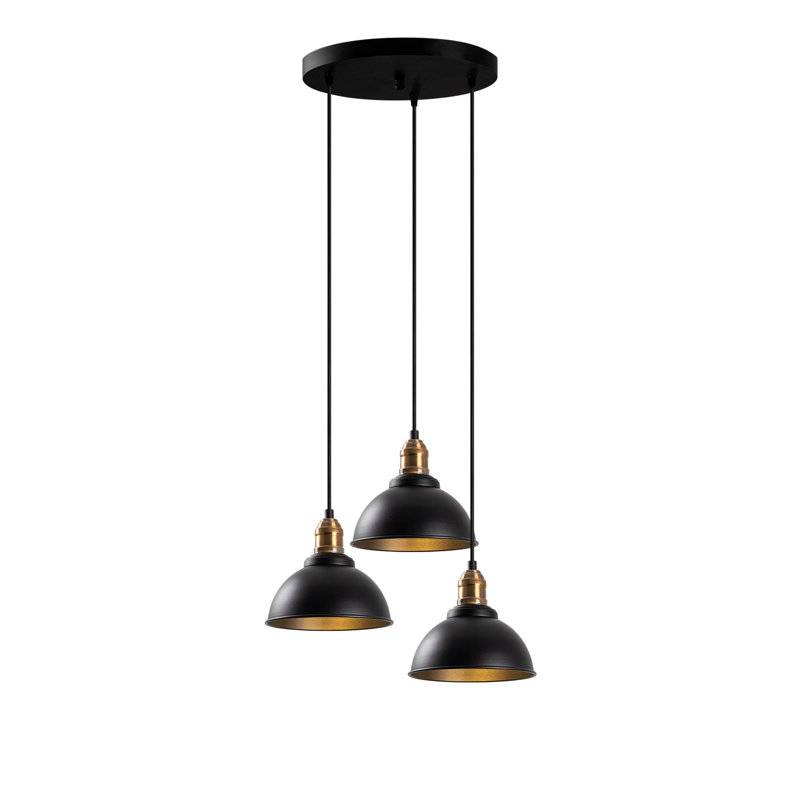 Luminaire suspendu en forme de dôme à 3 lumières