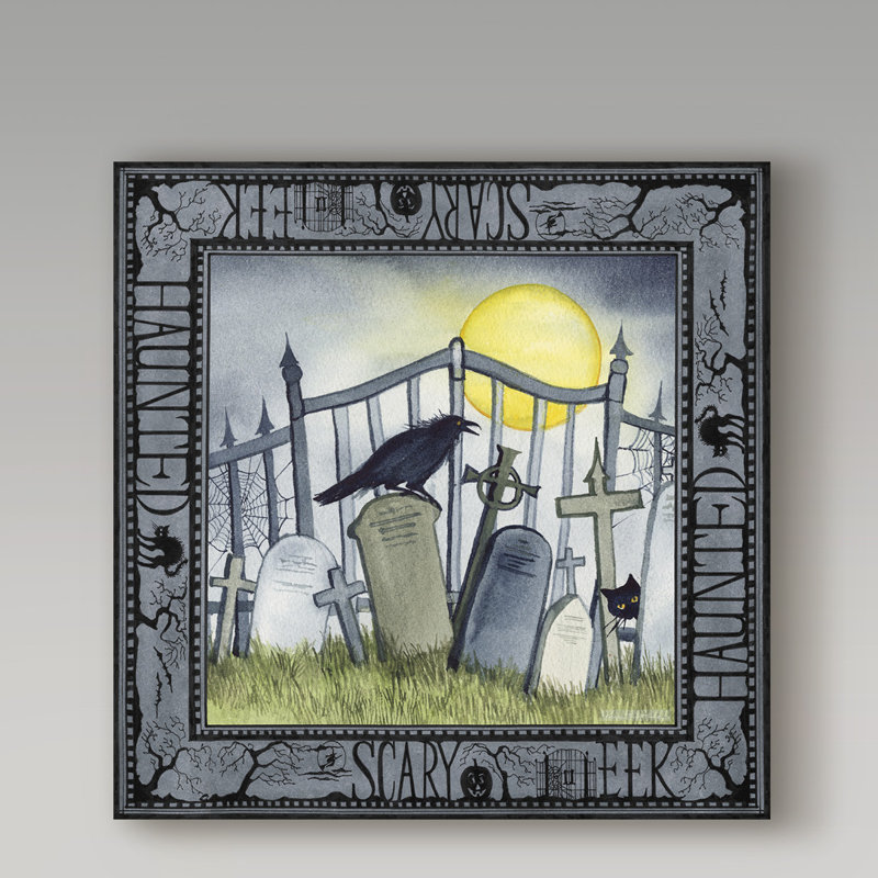 «Haunting Halloween Night IV» par Kathleen Parr McKenna, reproduction d'art sur toile tendue, H 24 po x l 24 po x P 2 po