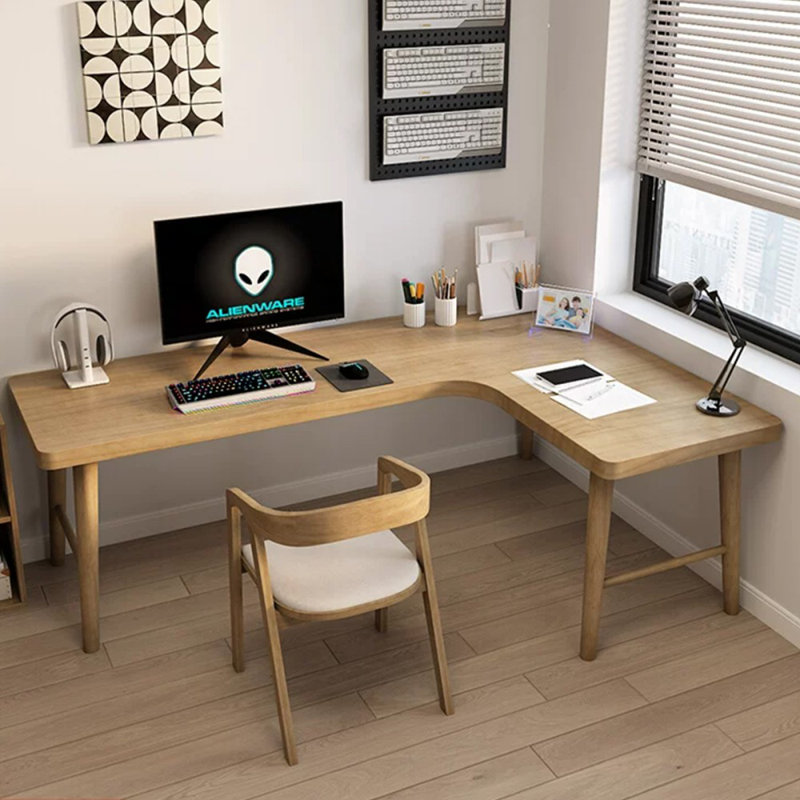 Bureaux rectangulaires en bois massif brun, H 29,53 po x l 70,87 po x P 47,24 po, Retour à droite