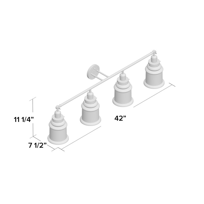 Galaviz 4 - Light Dimmable Vanity Light, Clear, Polished Nickel, Bulb Not Included
