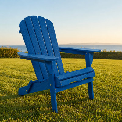 Chaise Adirondack pliante en bois massif embossée avec dossier et siège pré-assemblés, siège de patio durable et résistant aux intempéries, idéale pour le jardin, la cour, le porche, la terrasse de la piscine, les zones de foyer