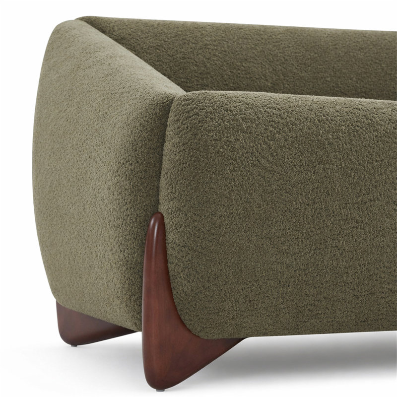Canapé 82 pouces Boucle Sherpa, Boucle vert olive