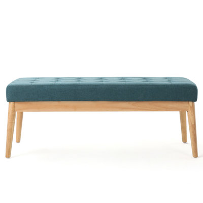 Mid-Century Inspired Teal With Fabrics And Stable Wood Construction Frame Fabric Design Slightly Splayed Base