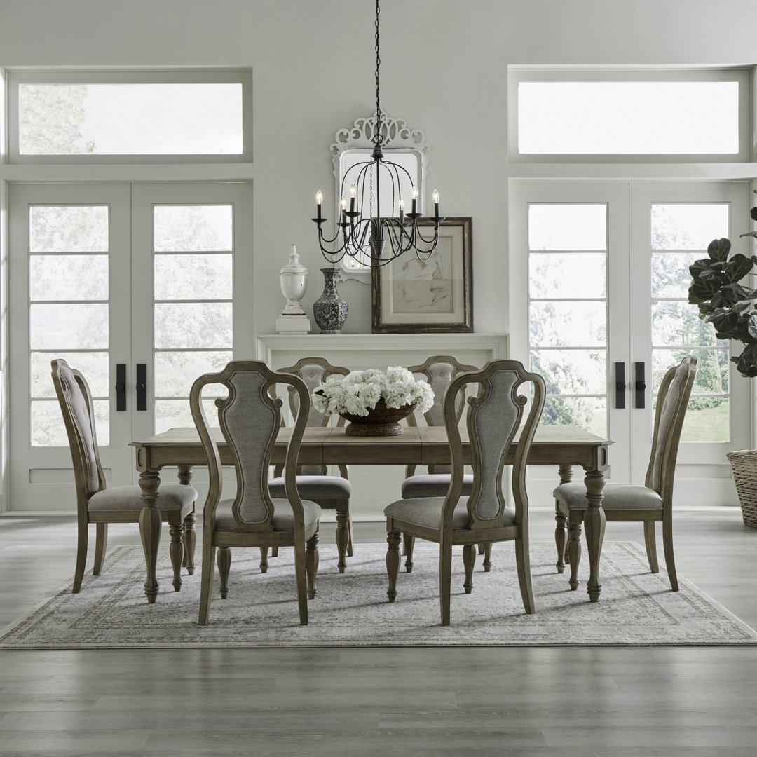 Colchester Extendable Pine Solid Wood Solid Wood Top Four Leg Dining Set Laurel Foundry Modern Farmhouse® Pieces 